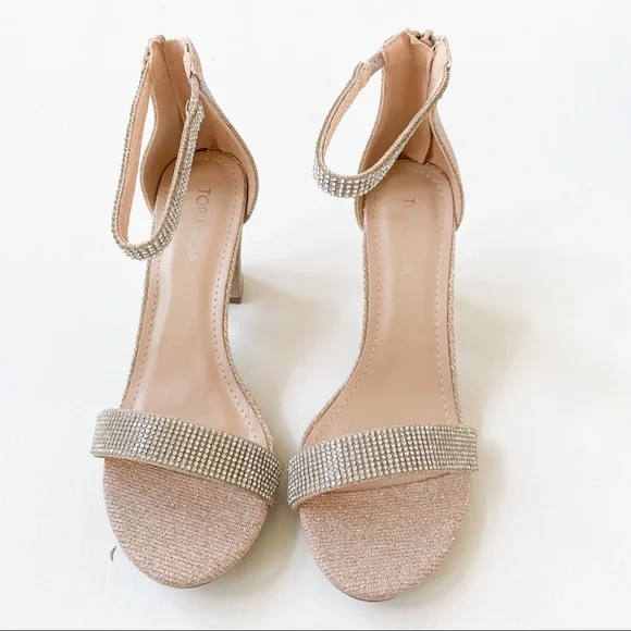 Top Moda Rosegold Glitter Heels Gallery-45 - Picture 4 of 8